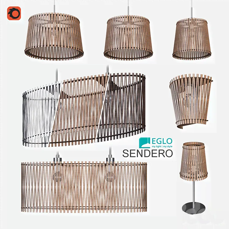 Светильники Eglo коллекция Sendero - Подвесной - 3D модель