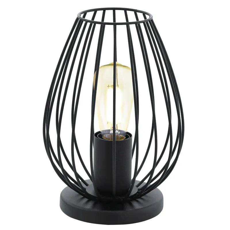 Eglo Лампа настольная NEWTOWN, 1x60W (E27), Ø160, H230, сталь, черный, EGLO, , 49481